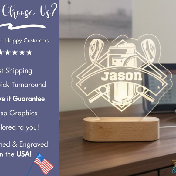 Golf Night Light – Personalized LED Lamp for Golfers - Picture 4 of 8